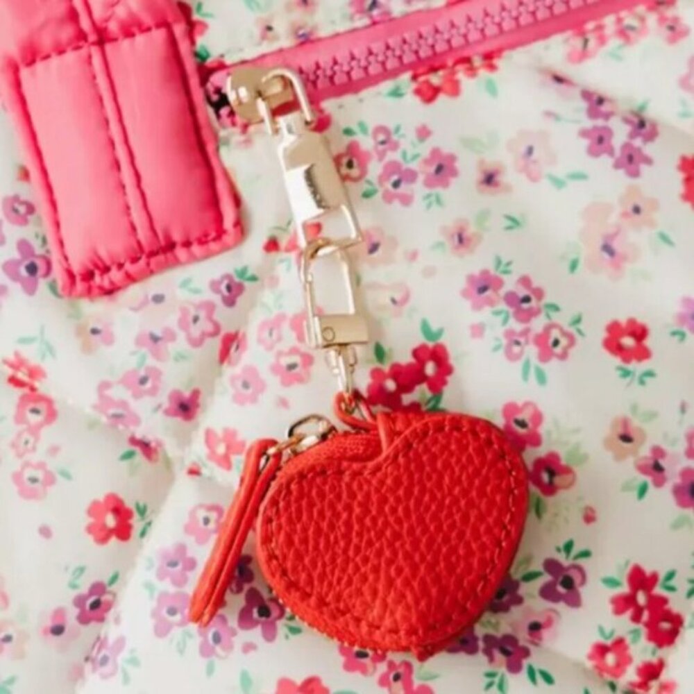 Piper K | Heart Bag Charm w/ Zipper Pocket | NWT